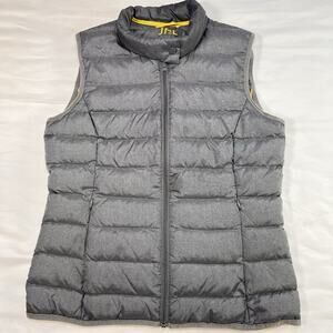 J. McLaughlin Puffer Vest Womens Size M Gray Down 90/10 Packable Quilted Casual